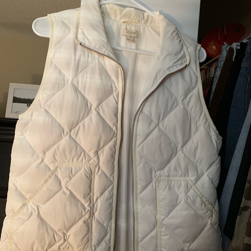 J crew white puffer vest
